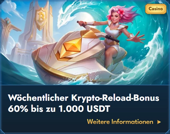 Krypto-Reload-Bonus 60 Prozent 1.000 USDT