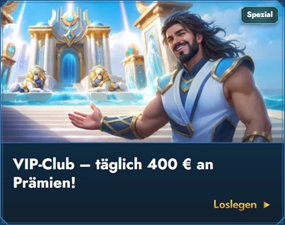 bonus-5 VIP-Club 400 Euro täglich Maskottchen