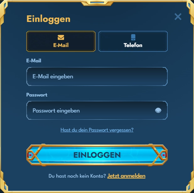 Casea Einloggen E-Mail Passwort vergessen